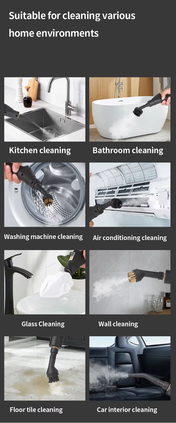 Steam cleaner in use