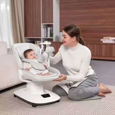 Mastela Luxury Bassinet baby Electric Rocking Chair Comfortable Swing and Balance for Newborn Remote Control Rocking Bed