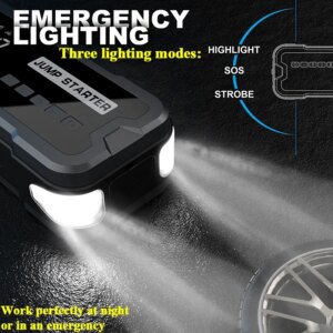 Car Jump Starter with Air Compressor Cordless Tire Inflator Portable Car Emergency Kit Jumper Fast Charging Power Bank 24000mAh