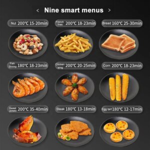 Touch Screen Large Capacity 8.5L 10L 12L 15L Stainless Steel Smart Air Fryer Digital Commercial Multifuncional Air Fryer Oven